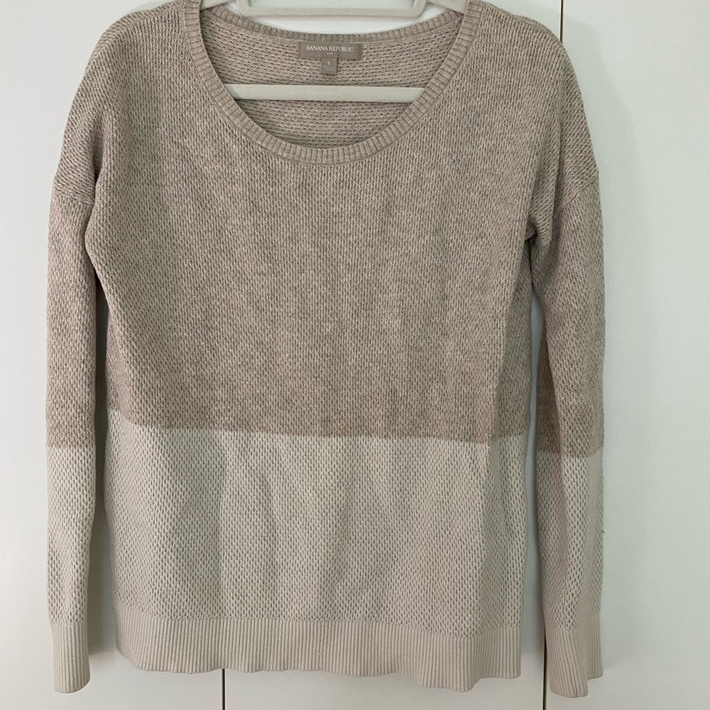 Banana Republic knit two-tone sweater.